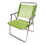 Cadeira De Praia Varanda Xl 130 Kg Em Alumínio - Verde Prima