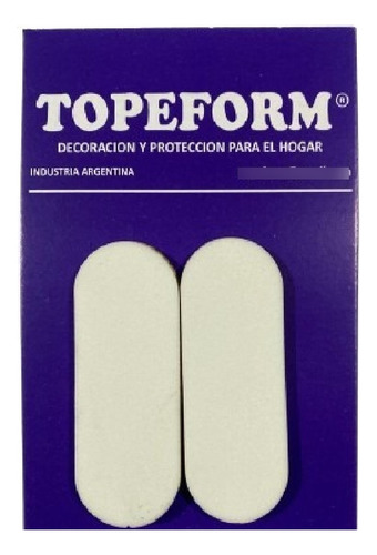 Tope Autoadhesivo Rectangular 3x8 Cm Blanco X 10 Un Topeform
