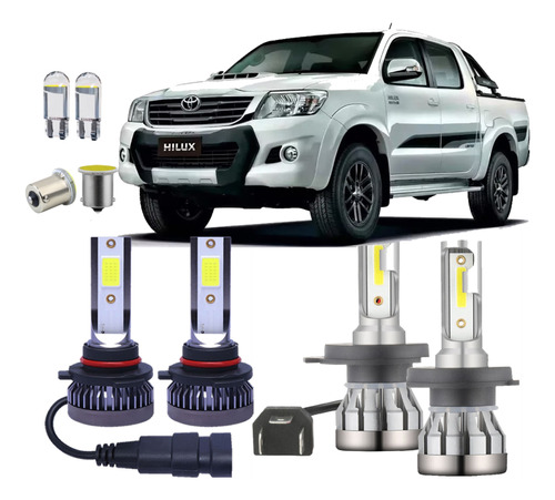 Lampara Cree Led Alta Baja Auxiliar T10 M Atras Toyota Hilux