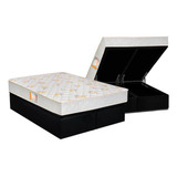 Cama Box Baú Queen: Colchão Espuma Castor D28 Sleep Max Dup