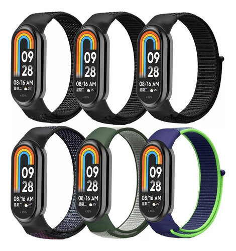 6 Correas De Nylon Para Xiaomi Mi Band 8