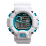 Reloj Digital Sanse Mujer Led Luces Sumergible Estuche Metal