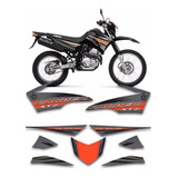 Kit Jogo Faixa Adesiva Yamaha Lander 250 2014 Preta