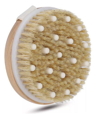 Cepillo De Bambú Exfoliante Para Masaje Corporal Y Celulitis