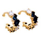 Aretes Clip Azul Oro Laminado Cuff Air Unisex 