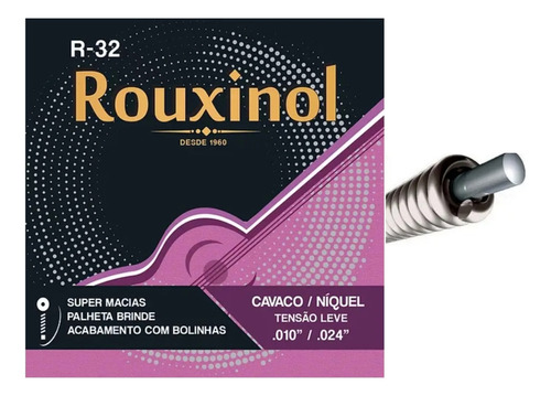 Encordoamento Rouxinol P/ Cavaquinho Tensão Leve 0.24 R32