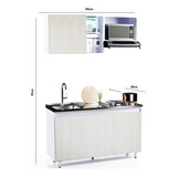 Cocina Integral Rosy 150cm Incluye Lavaplatos Derecho Fogone Color Gris