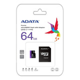 Tarjeta De Memoria Premier Micro Sdxc 64 Gb Clase 10 Adata