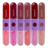 12 Batom Duo Matte Ruby Rose 2 Em 1 Hb 8606 Atacado Revenda