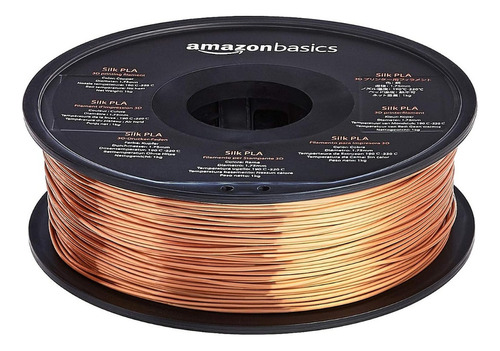 Filamento De Impresora 3d Silk Pla Cobre 1kg Amazon Basics Color Dorado Oscuro
