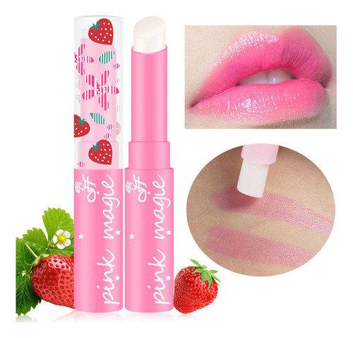 Lápiz Labial Hidratante 3d Strawberry 8715 Que Cambia De Col