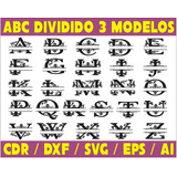  Vectores Corte Laser - Abc Letras Divididas 3 Modelos