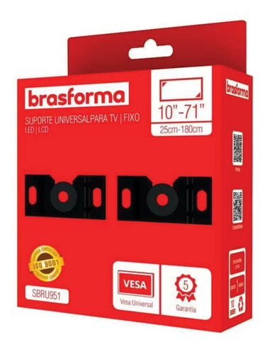 Suporte Fixo Para Tv De 10 A 71 Polegadas Brasforma - Preto