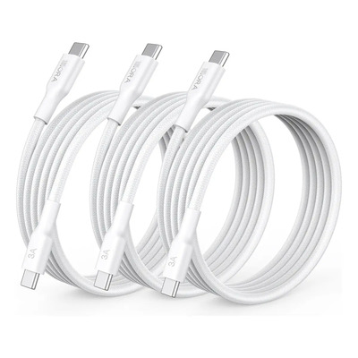 3 Piezas Cable Usb C Tipo C a Tipo C 1M 3A Cargador Nylon Blanco 1Hora Compatible con iPhone 15\u002F16\u002F17,Samsung Galaxy S24\u002FS23,Motorola,OPPO.iPad Pro y dispositivos USB-C.Para hogar,oficina y viajes | MercadoLibre