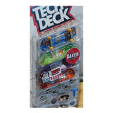 Tech Deck Skate Dedos Set 4 Patineta Baker Deluxe Series 