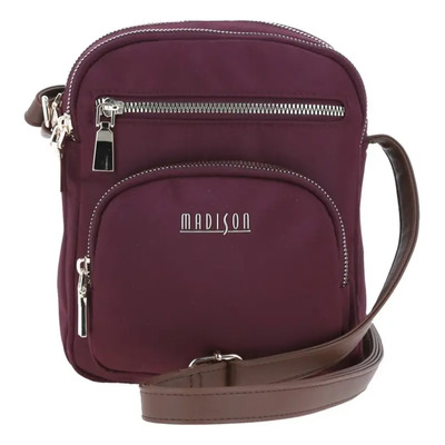 Bolsa Crossbody Madison Mujer Md24027-m Color Vino Correa De Hombro Vino Diseño De La Tela Lisa | Envío gratis