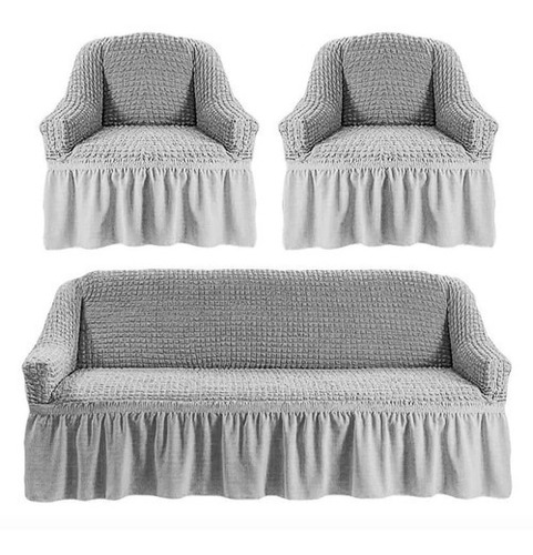 Cubre Sillón Turco Elástico 100% Original Plomo, Gris Claro