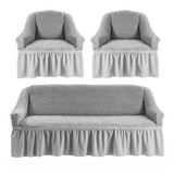 Cubre Sillón Turco Elástico 100% Original Plomo, Gris Claro