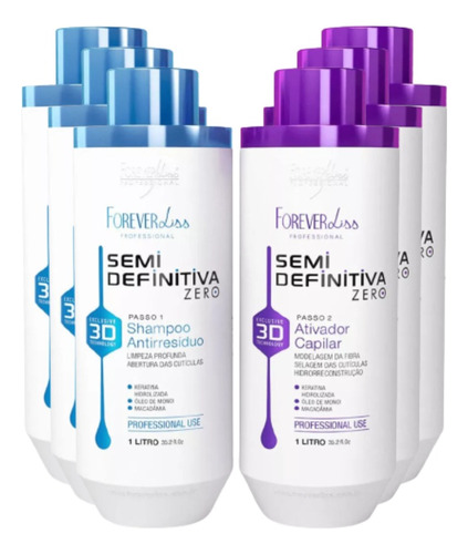 Kit C/3 Progressivas Semi Definitiva Zero 1l Forever Liss 