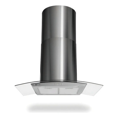 Campana De Isla Cocina 90 Cm | Cristal Curvo Fline | He90 Gris | Envío gratis