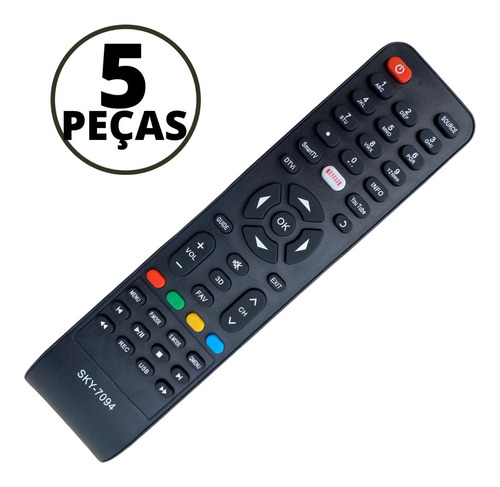 Atacado 5 Controles Remoto Compatível Smart Tv Philco Netflx