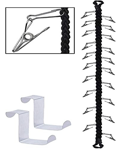 Cadena Almacenamiento Puerta Con 20 Clips Acero Inoxidable