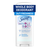 Desodorante Stick Secret Whole Body Para Mulheres 70 Ml Sem