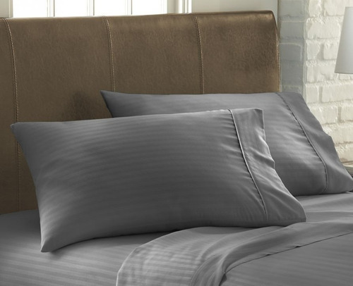 Sabana Ajustable + Funda Cama Sencilla 100x190 Sateen Stripe