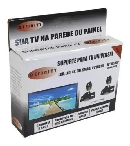 Suporte Para Tv Universal Fixo 10''a 105'' Garantia 5 Anos