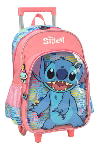 Mochila Infantil Escolar Rodinhas Meninas Stitch Disney