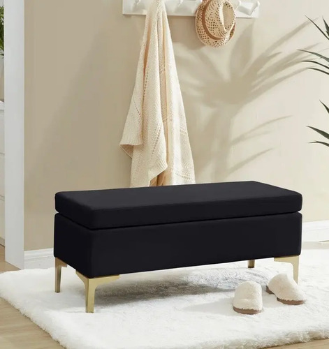 Baúl Tapizado Pie De Cama Taburete Almacen 123cm Matrimonial