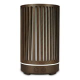 Difusores Aroma Humidificador De Madera Con Aceite, Luz Led Color Líneas - Madera Oscuro