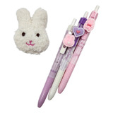 Set 3 Lápices Kawaii Cute Diseño Lovely Rabbit + Colgante