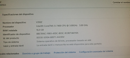 Lenovo V310z Aio Core I5 7400 16gb 500ssd 500hdd