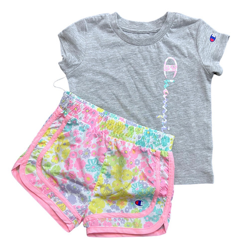 Conjunto Champion Nena Bebe Short Remera Original Importado