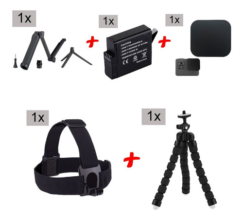 Acessórios Gopro Cover Bateria 3way Cabeça Hero 5 6 7 Black 