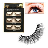 Pestañas Postizas 3d Glam Volumen Y Grandes- 3 Pares 