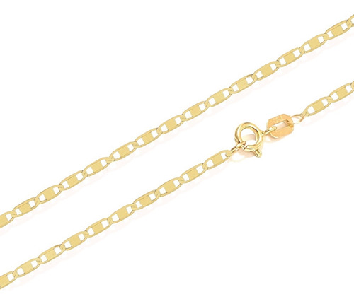 Corrente Cordão Feminina Piastrine 40cm Ouro 18k 750 Colar