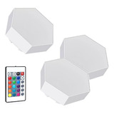 Luz Led Modular Hexagonal Rgb Decorativo Táctil Kit 3 Piezas