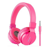 Auriculares Niños Auriculares Estéreo Plegables Con Cable Color Rosa