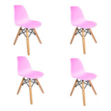 Kit 4 Cadeiras Infantis Para Escrivaninha Wood Eames Eiffel