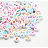 Letras De Acrilico Blanca/multicolor Bisuteria Pulseras.