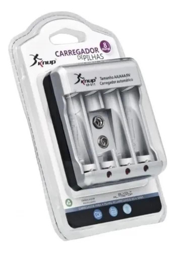 Carregador De Pilhas Aa / Aaa / 9v Knup - Kp-511b