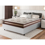 Cama Box Espuma Chicago Marrom Viúva 128x188x57