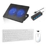 Tecld Mouse Suporte Cooler 2x Hub P/notebook Positivo Branco