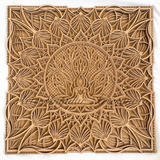 Mandala 3d Mdf Cru 90x90 Cm - 3d 19 - 9 Camadas