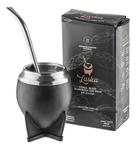 Mate Torpedo Premium Calabaza Con Bombilla Y Yerba Laska