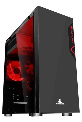  Gabinete Gamer Iceberg Glacius V2 Negro Vidrio +1 Fan 120mm