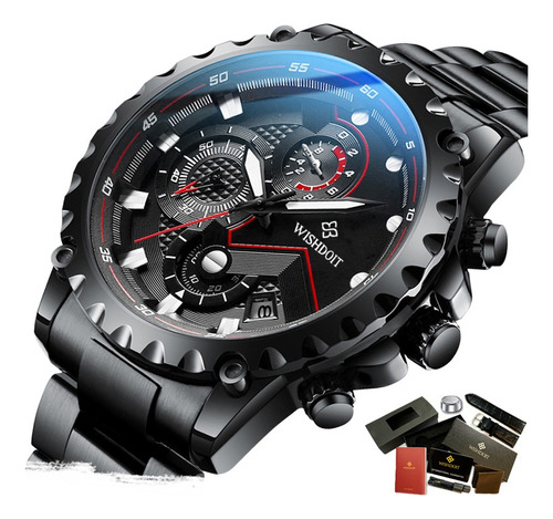 Reloj Pulsera Wishdoit Impermeable Inoxidable Sport P/hombre