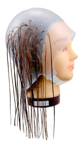 Touca Transparente Com Velcro Para Reflexos, Mechas E Luzes